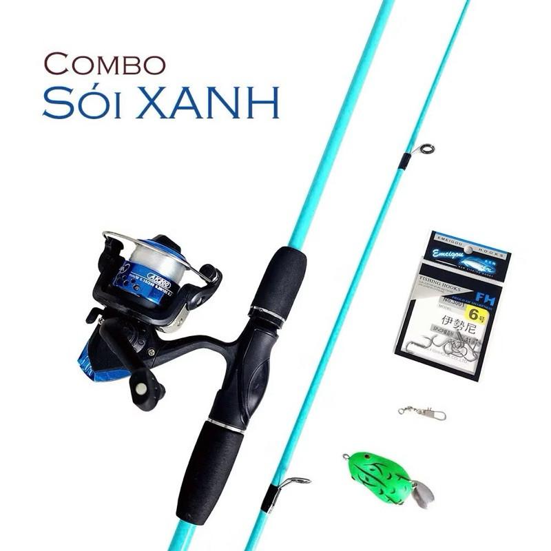  Combo Cần Câu Lure Sói Xanh Kèm Máy Đứng YF200 Kèm Phụ Kiện Đầy Đủ- Combo Cần Câu Giá Rẻ Học Sinh 
