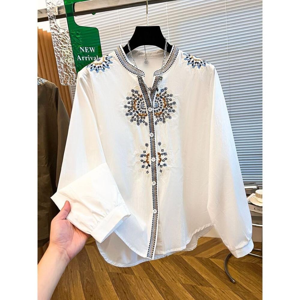 PO60 FADFAD Atasan Kemeja Pakaian Wanita Kerah V-Neck Detail Baru Bergaya Elegan