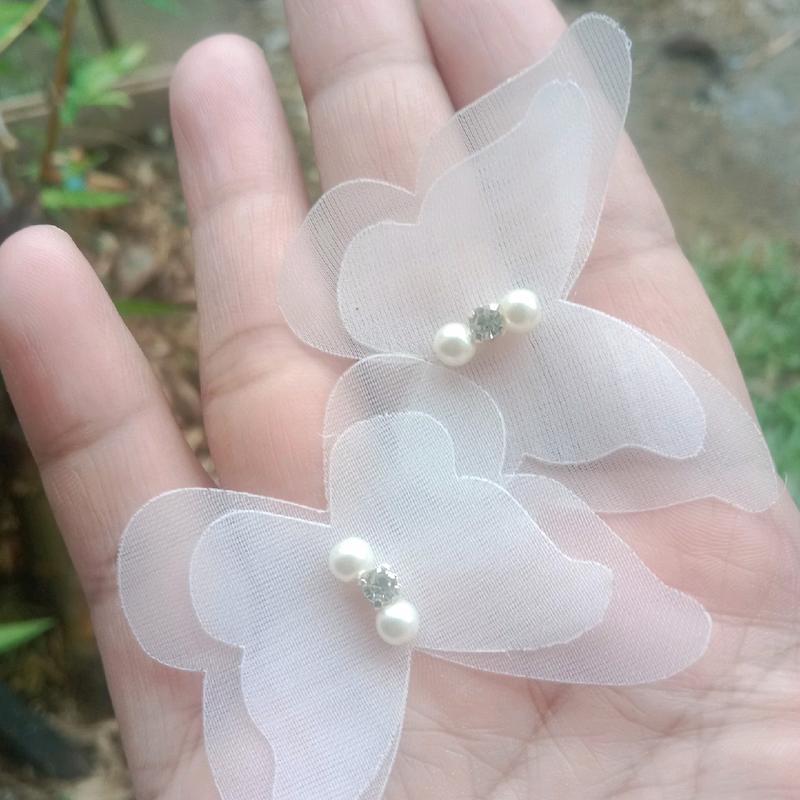 kupu2 organza/aplikasi organza 4cm/lsn 2