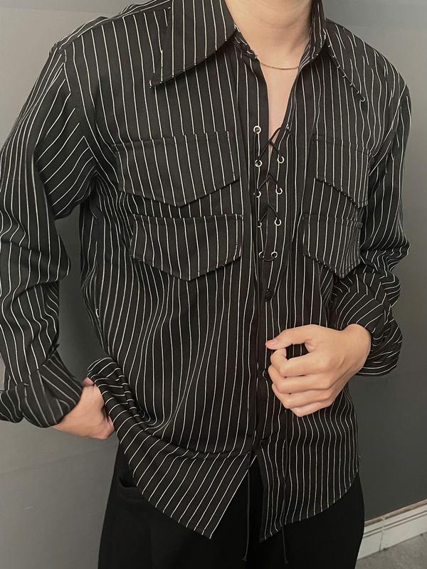 V.A ÁO  SƠ MI SỌC đan dây mắc cáo 4 nắp túi, Quần kèm đai chất Cotton Hàn dầy dặn phong cách trẻ trung năng Động Áo NAM NỮ