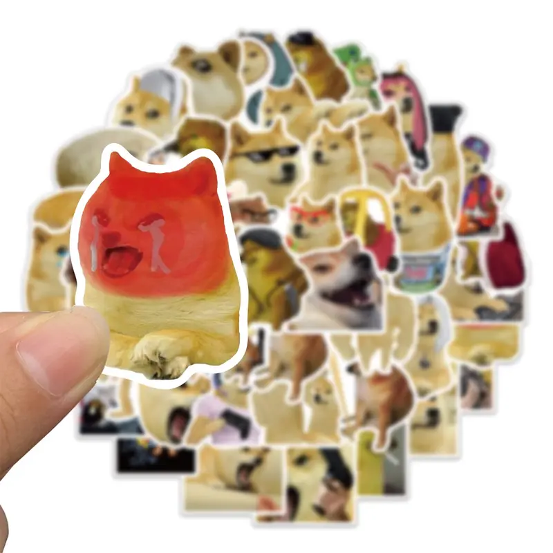 Set 50 sticker hình dán meme Doge hài hước chống thấm nước 2