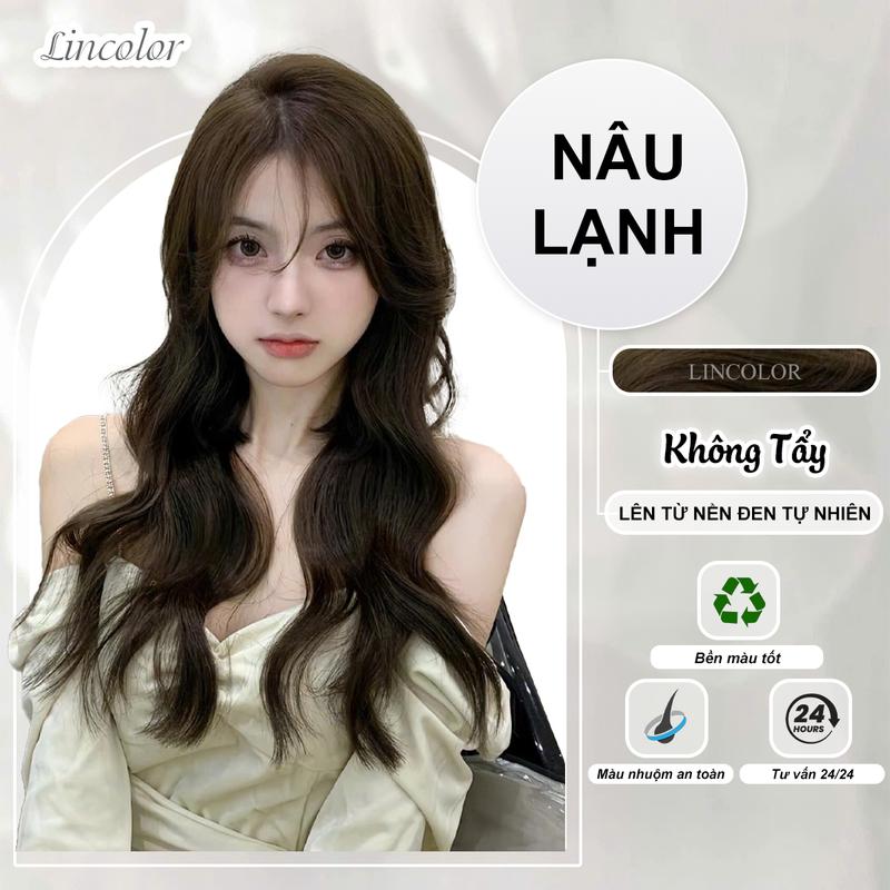 Product Introduction of Thuốᴄ nhuộm tóc màu NÂU LẠNH. không tẩy, LIN_COLOR, tặng kèm oxy trợ nhuộm và bao tay,trùm đầu, bịt tai đổi màu tóc Women Nữ Dưỡng Tóc 4