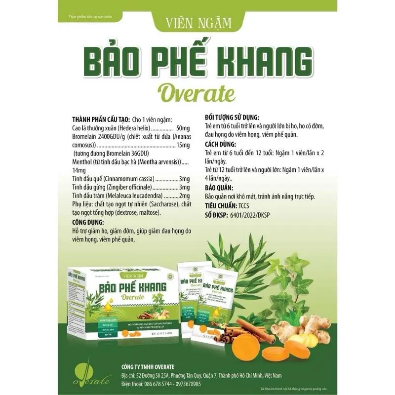 ￼Kẹo ngậm ho,long đàm từ mật ong,lá quế ,Bảo Phế Khang 1