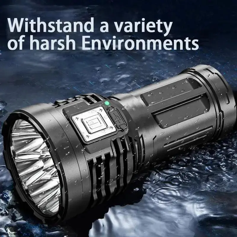 8 LED Flashlight with COB Side Reading Light, Rechargeable Camping Torch, Durable Outdoor Camping Accessories for Gifts, Christmas Gift 4