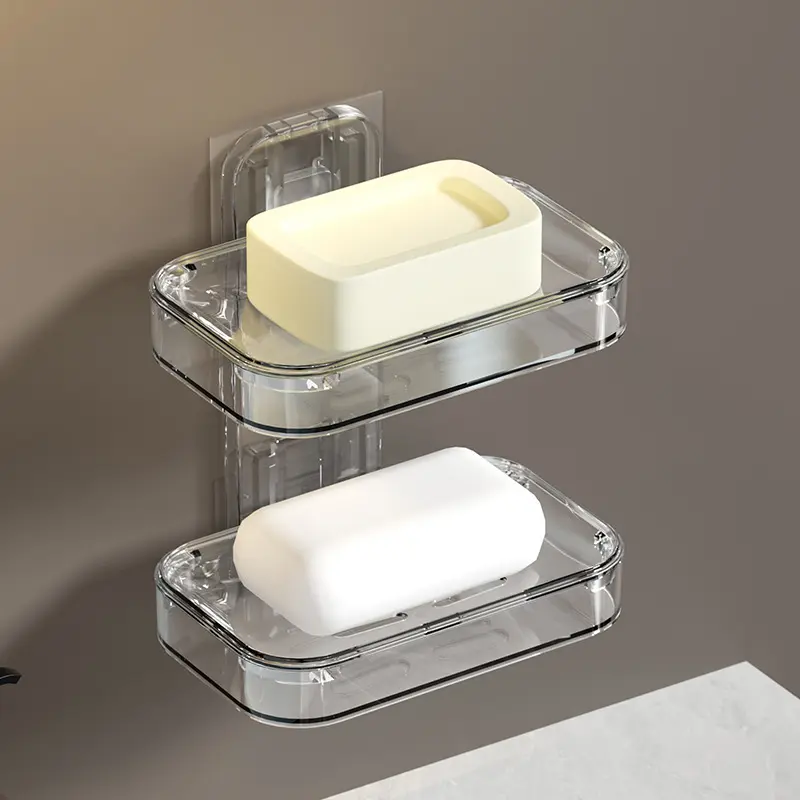 Giá Để Đồ COD-Giá Để Đĩa Xà Phòng, Giá Để Đồ Gắn Tường Cho Phòng Tắm, Phòng Tắm, Hệ Thống Thoát Nước Chịu Lực, Hai Lớp, Không Đục Lỗ, Chịu Tải, Chống Thấm Nước Và Chống Ẩm Mạnh, Phiên Bản Mới Nhất HUGME 7