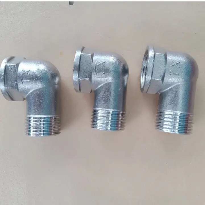 Cút ren góc vuông Inox 304 , 1 đầu ren trong 21 , 1 đầu ren ngoài 21, Co điếu Inox 0