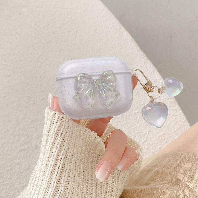 Product Introduction of Bluetooth Earphone Case, Compatible with Apple AirPods 4th Generation, AirPods 1 / 2 Pro and 3, Glitter Knot Design Audio Video 3