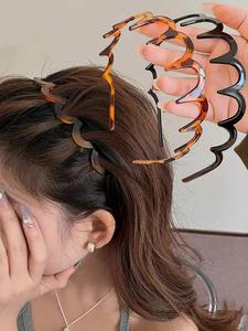 Diademas elegantes para mujer, diademas onduladas con dientes de sierra a la moda, diademas para lavar el rostro, accesorios para el cabello que combinan con la moda diaria