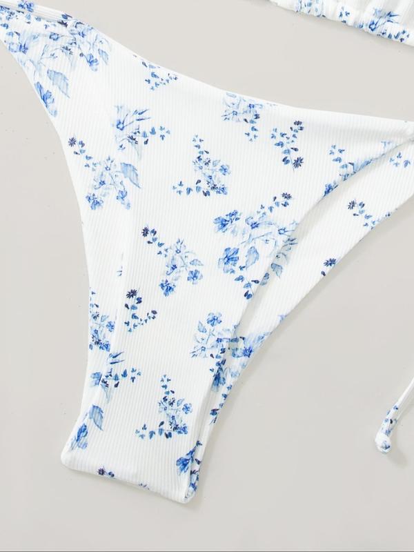 Women's Floral Print Bikini Set, Casual Fashion Chic Swimsuit Set for Beach Holiday Vacation, Ladies Swimwear for All Seasons 2