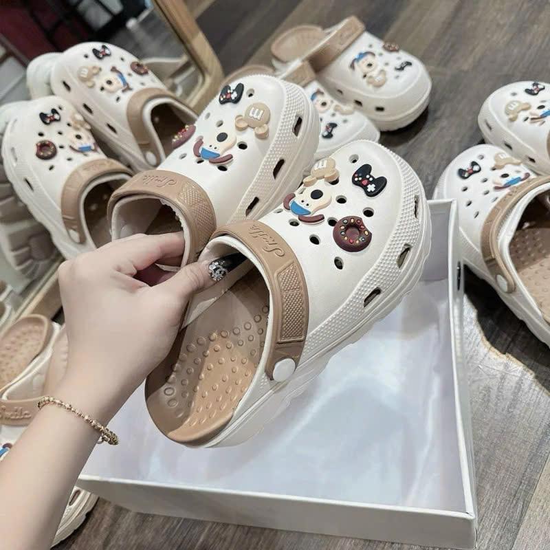  Dép nữ độn đế Sục cross nữ sandal đế cao chất liệu eva siêu nhẹ mẫu mới 