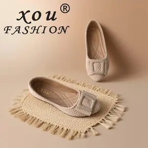 XOU Fashion Flatshoes Wanita Sederhana Elegan Kasual dan Modis Sepatu Wanita A-11 Kerja dan Jalan-jalan Sepatu Wanita Flat Style Korea Terbaru