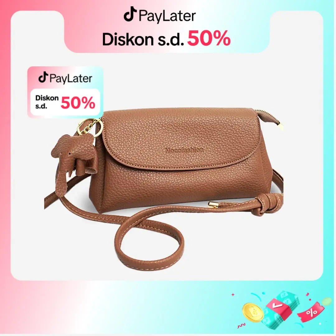 【Ella Bag】MOCO Fashion Tas Sling Bag Wanita Tali Selempang Mini Lucu dengan Bag Charm 1818