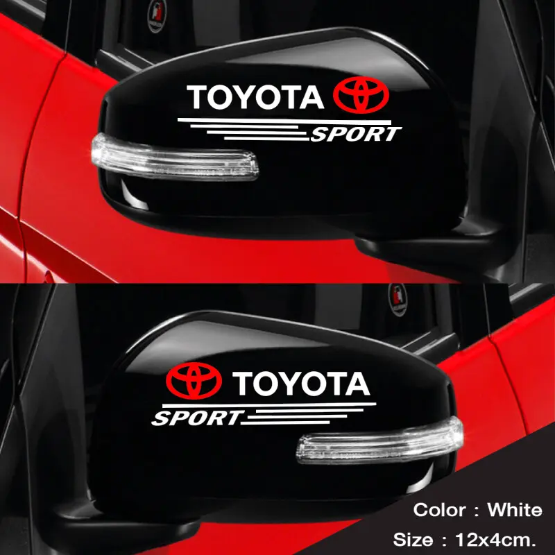 2PCS Toyota Rearview mirror Reflector garland sticker Car Stickers for toyota Yaris corolla Camry Hilux Fortuner C-HR GR 86 Supra Hiace Commuter Sienta Veloz Innova Majesty Vios