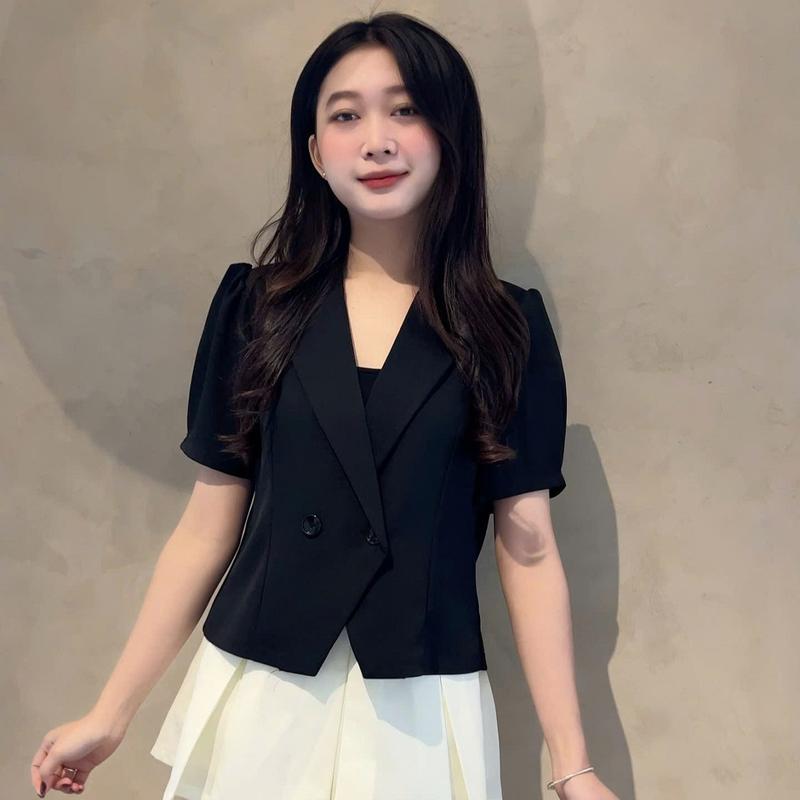 Áo vest nữ dáng lửng, cho nữ, cộc tay mặc thoáng mát,phong cách sang chảnh Top