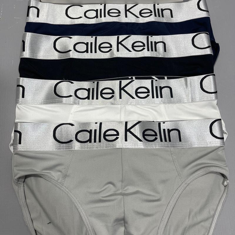 [ C.K ] sét 4 quần lót tam giác cạp to chất thun lạnh Sịp Nam cao cấp chữ thêu. chất vải thoáng mát