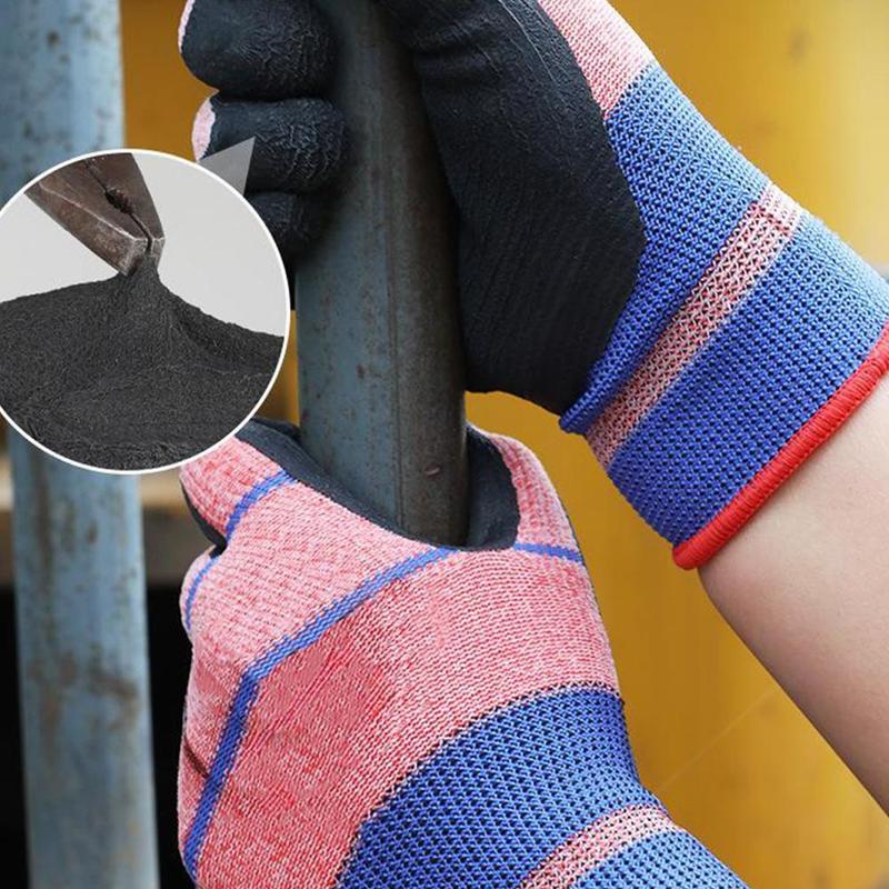 Product Introduction of Latex Labor Protection Gloves Half-hang Dipped Elastic Gloves Women's Thick Wear-resistant Labor Protection Gloves 26