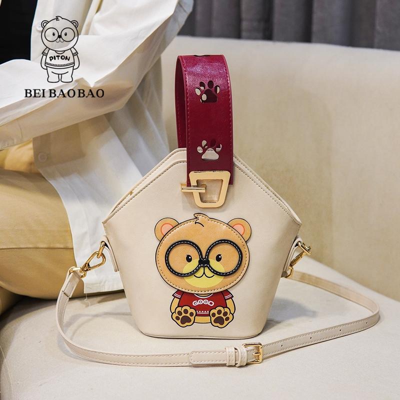 Túi Xách Nữ Đeo Chéo Da Pu Hàng QCCC Gấu Đeo Kính BeiBaoBao Bag Nữ Đeo Vai 6991