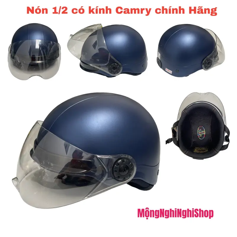 Nón Bảo Hiểm Kính (CAMRY) CR HELMET Trơn Chính Hãng Đủ Màu Có Giấy Kiểm Định An Toàn, Bảo Hành 12 Tháng Chất Liệu Nhựa ABS - Màu Sắc Đa Dạng 5