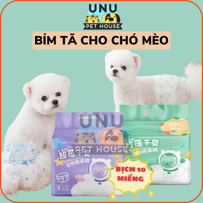  Bỉm cho chó mèo tã cho chó Pet Diapers bịch 10 miếng siêu thấm hút cho chó đực và chó cái – UNU Pet House 