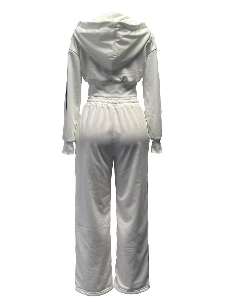 Product Introduction of Women Hoodie Set, Women Long Sleeve Cropped Sweatshirt & Pants Two Piece Set for Winter Clothes 3