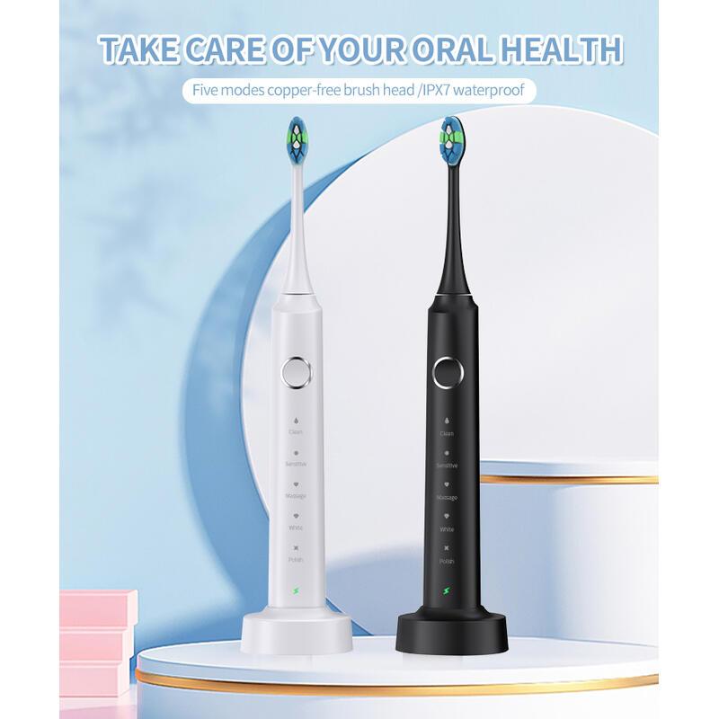 Product Introduction of Rechargeable Portable for Travel Electric Sonic Toothbrush Whitening IPX7 Waterproof 5 Working Modes 1