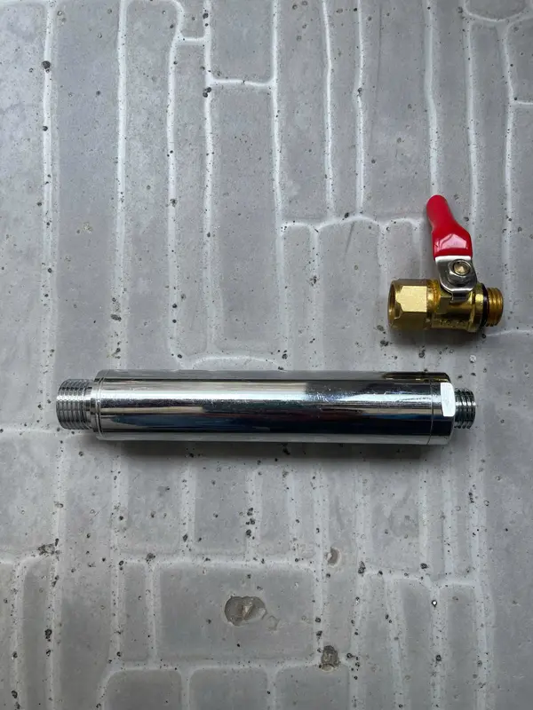 Tay bóp inox có lõi lọc, ren trong 13.8mm, ren ngoài 16.8mm, sử dụng xịt tưới cây trồng, rửa máy lạnh 5