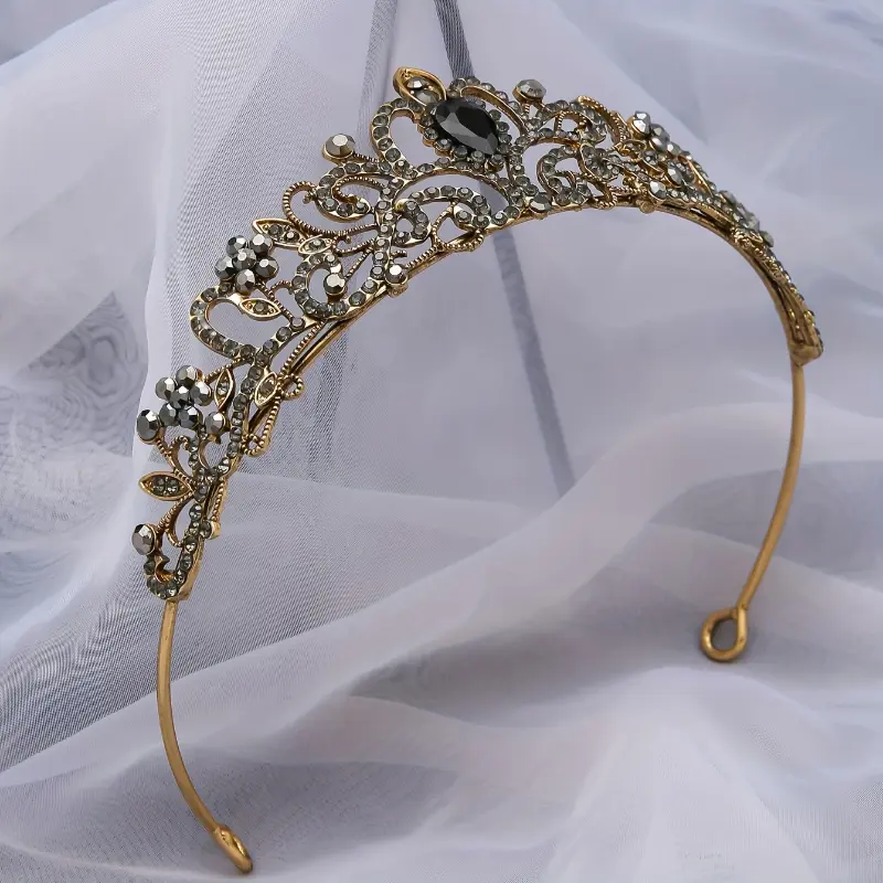 1pc Zircon Crystal Rhinestone Crown - Sparkling, Elegant Design - For Men & Women - Perfect for Weddings & Special Occasions - Ideal Gift for Brides, Grooms & Promgoers 8