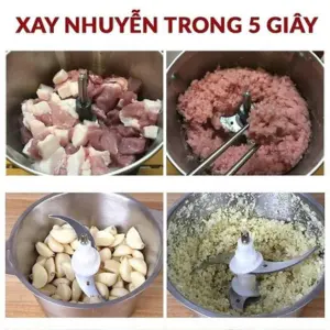 { Tặng lọ  tiêu} -   thịt đa năng -  cua -  rau củ quả,  thực phẩm- Hàng chính hãng - dung tích 2L, 4 lưỡi sắc bén, inox 304. Bảo hành 6 tháng. hằng du mục máy xay 5