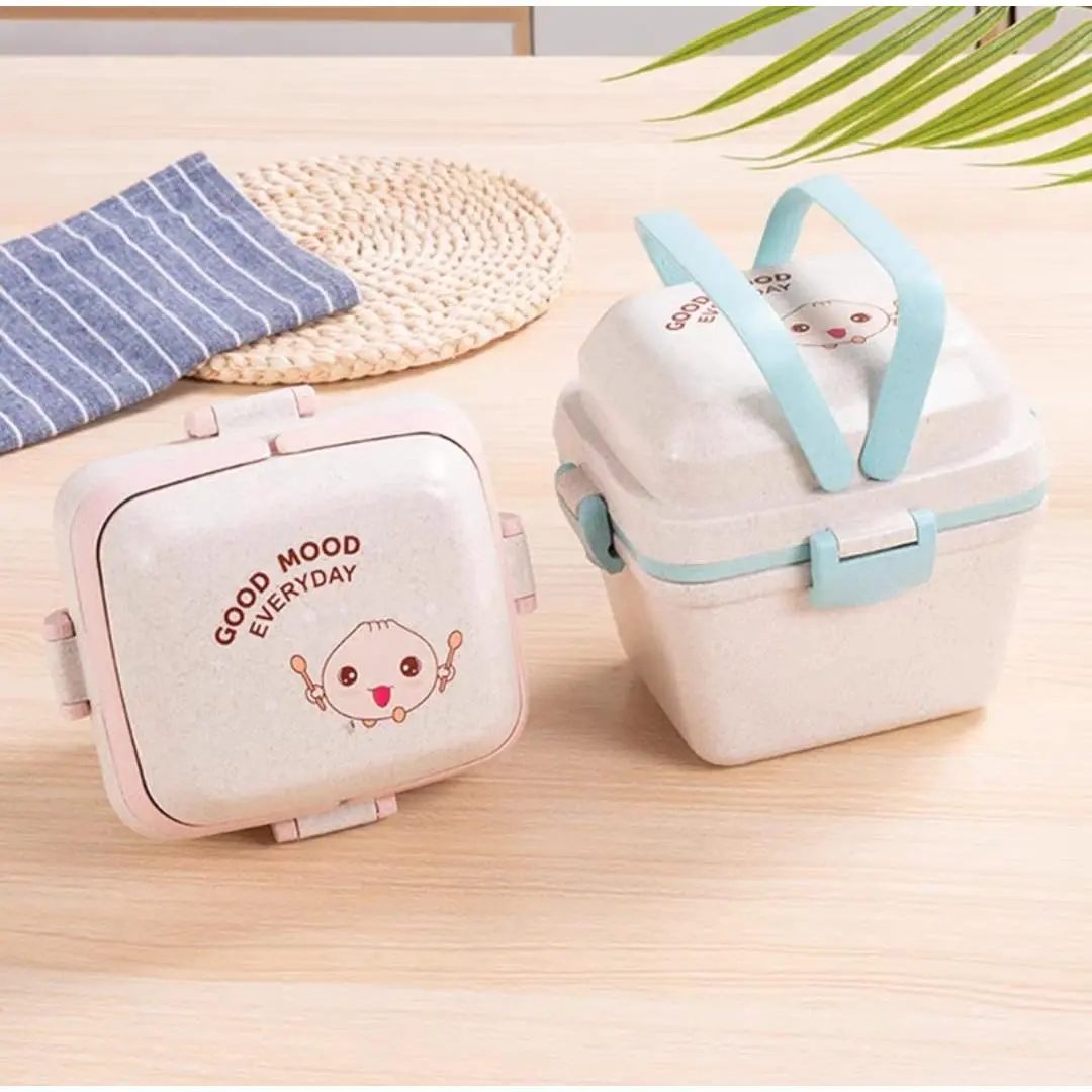 Miere Home - Kotak Bento Lunch Box Set Disegel Kotak Bekal Makan Anak Sekolah Free Sendok