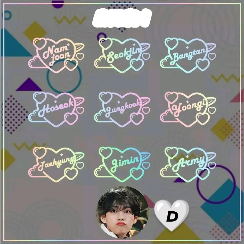 STIKER NAMA BTS LOGO LIGHSTICK HOLOGRAM ARMYBOM 3