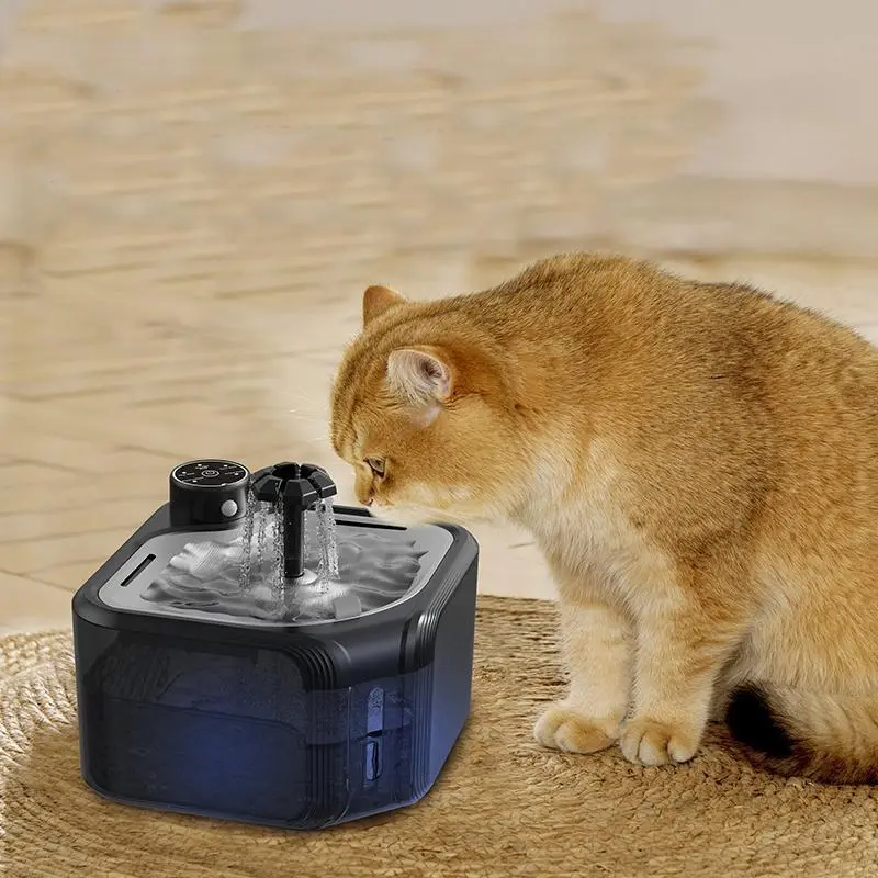 USB Rechargeable Pet Water Dispenser, Automatic Circulation Pet Water Dispenser, Quiet Operation Pet Drinking Fountain, Pet Supplies 0