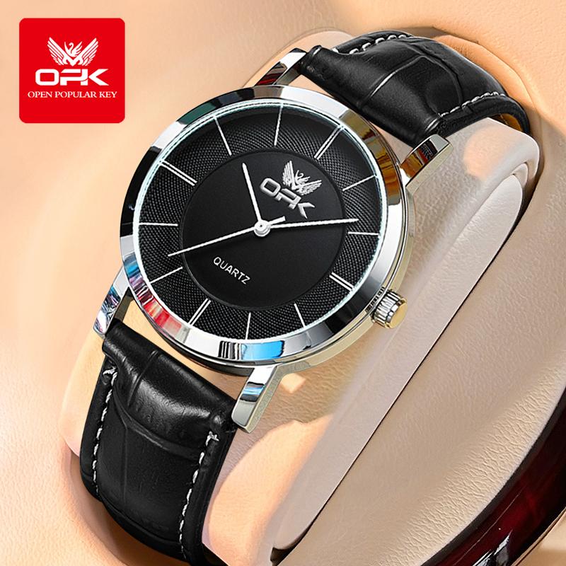  OPK - 6019 Chính Hãng Chất Lượng Cao Nam Pin Đồng Hồ Thời Trang Cao Cấp Dây Chống Thấm Nước Size 38mm 
