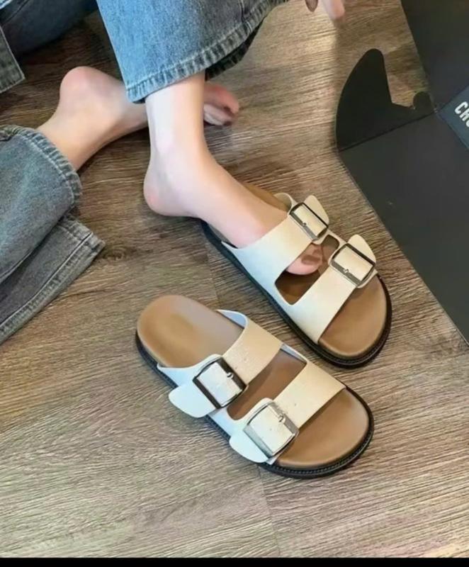Dép lê nữ thời trang 2 quai ngang khoá cài sang chảnh mẫu mới hottren 1