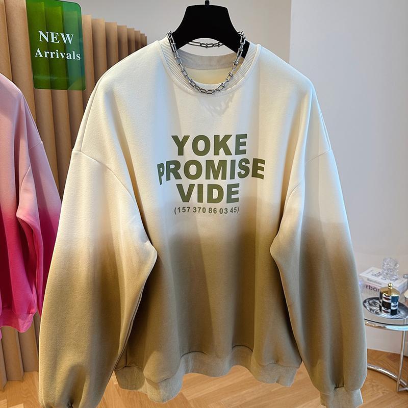 Product Introduction of Áo Nỉ Màu Hồng Gradient Thiết Kế Xấu Xí Dáng Rộng Rãi Và Đi Chơi Dopamine Girl, Chống Lão Hóa, Dành Cho Nữ, Thích Hợp Cho Mùa Xuân Và Mùa Thu, Áo Cổ Tròn, Thời Trang 13