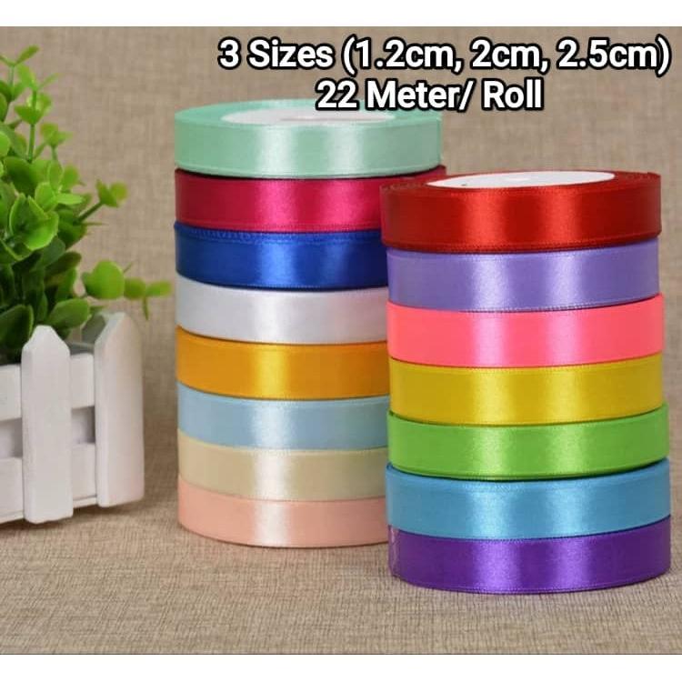 [22 Meter] Satin Ribbon/ Reben/ Riben Gift/ Flower Wrapping/ Wedding ...