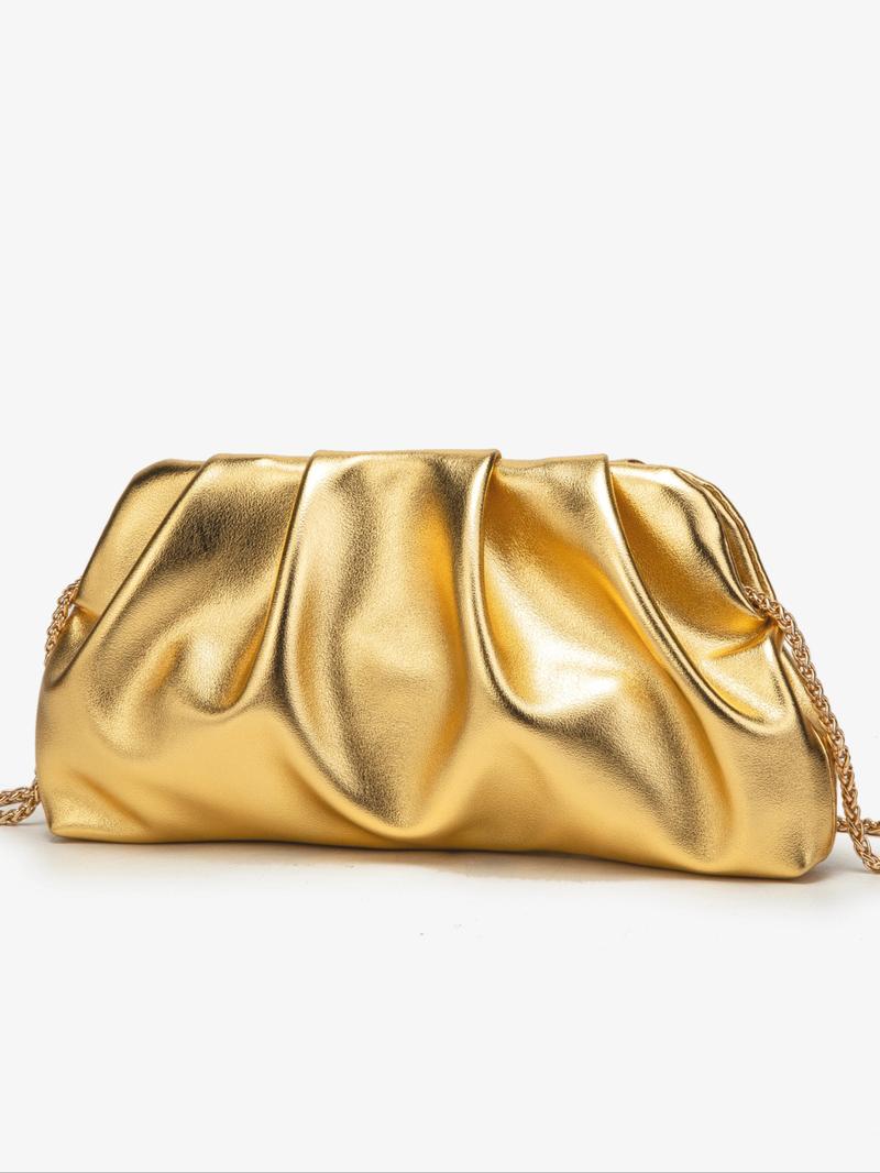 Product Introduction of Women's Elegant Glitter Evening Bag, Fashionable Solid Color Shoulder Bag for Party, Trendy All-match & Exquisite Crossbody Bag for Birthday Gift 7