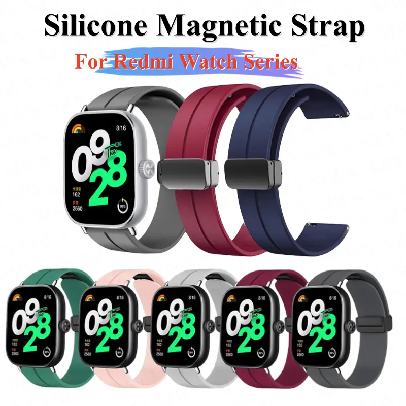 Dây đeo đồng Đồng Hồ bằng silicon từ tính, Thay thế, Tương thích với Đồng Hồ Redmi 4, 3, Đồng Hồ Redmi 3 Active Lite và Đồng Hồ Redmi 4