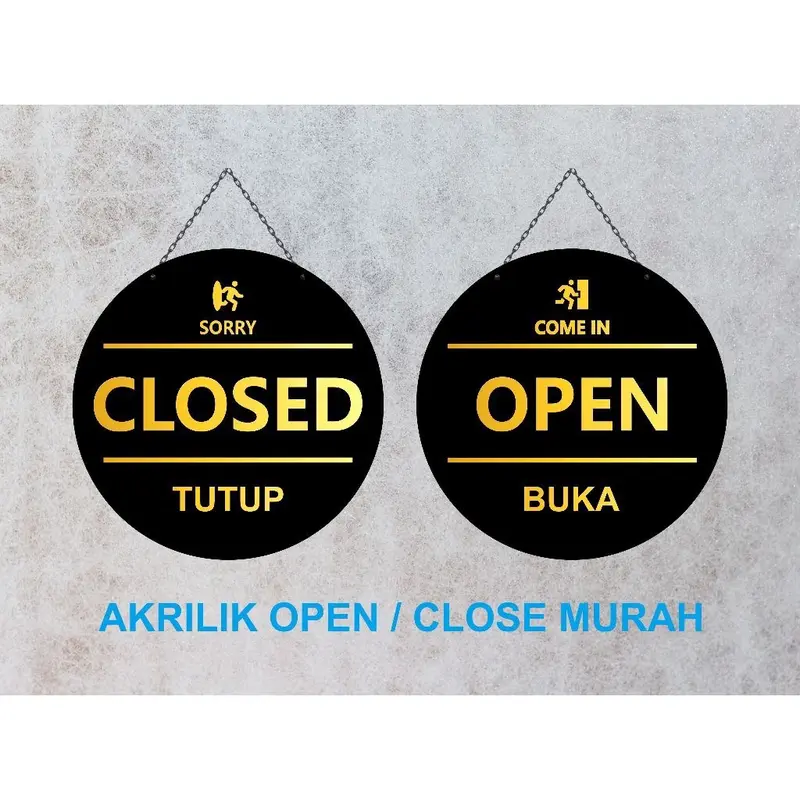 ￼Acrylic Open Close | Buka Tutup Gantung bulat 3