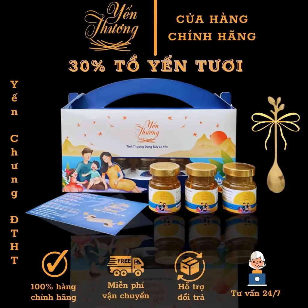 [Kèm Quà] Yến Chưng Đông Trùng Hạ Thảo 30% Yến Tươi Mỗi Hũ- Yến Sào Khánh Hoà Yến Thương