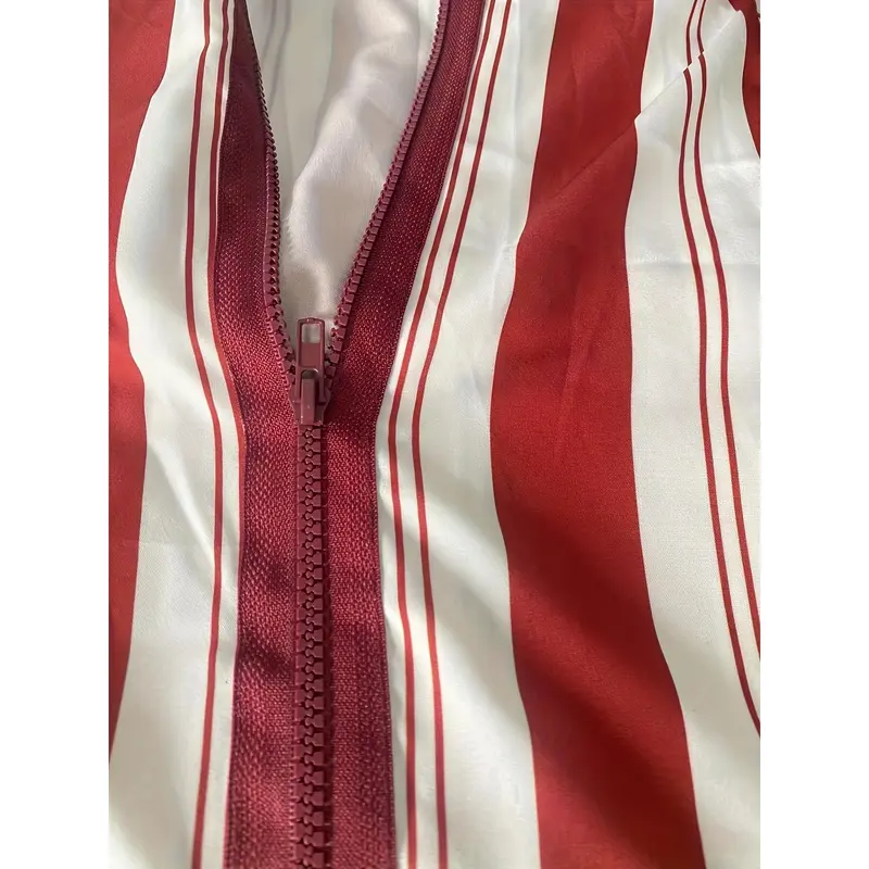Men's Striped Hooded Long Robe - Casual Polyester Thobe with Zipper Detail, Machine Washable - Perfect for Spring/Fall 7