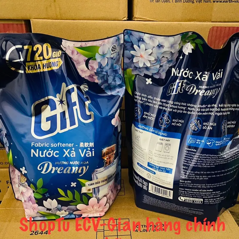 ￼Nước xả vải Gift hương nước hoa Luxury (túi) 3.2 kg Lưu hương bền lâu đến 30 ngày, Dịu udàng quyến rũ 4