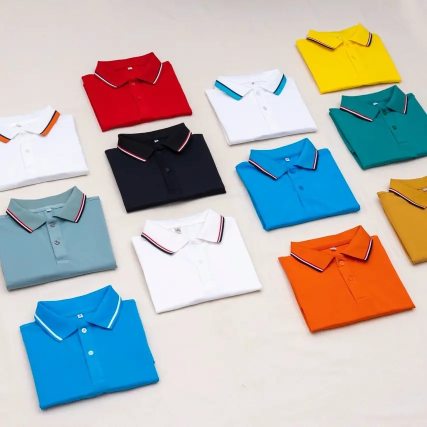 Đồng phục Unisex Poly Thái Phối viền co dãn , không xù, thấm hút tốt