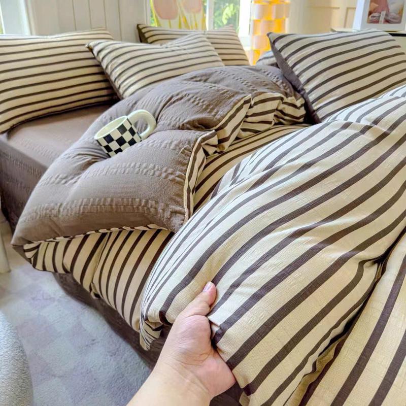 Product Introduction of Bộ chăn ga gối 4 món Cotton Đũi hoạ tiết Vintage decor Hàn Quốc bo chun, ga phủ theo yêu cầu 11