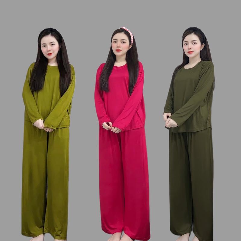 BỘ QUẦN ÁO Ủ KEM LỤA DẺO  RỘNG 45-75KG ( Có thể giặt bằng máy - Trơn) Nữ Ong Voi