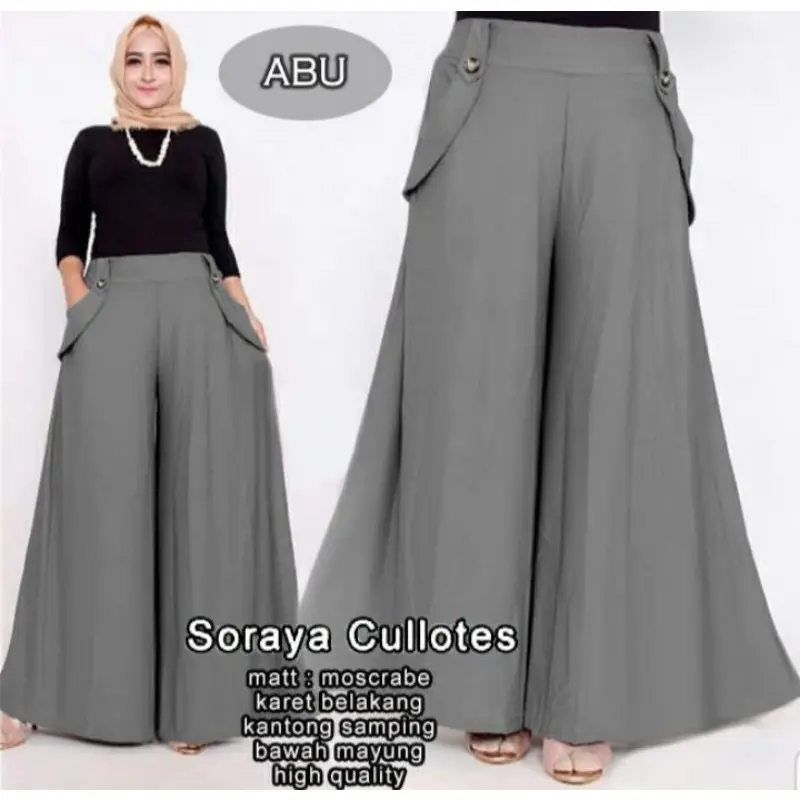 Celana Kulot Umbrella Bahan Kain Crepe Wanita Dewasa Terlaris Bisa COD Cantik Kerja