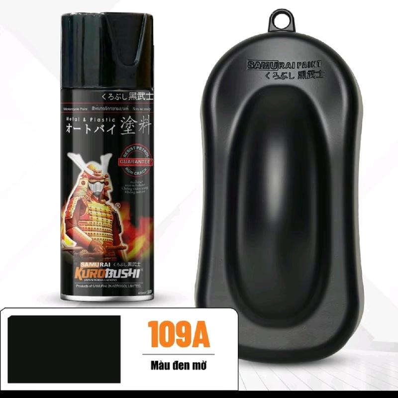 Samurai Sơn Xịt Màu Đen Nhám 109A Samurai 400ml Chất Lượng Cao Bảo Vệ Bề Mặt Xe Máy Và Ô Tô Mịn Màng Đẹp Mắt