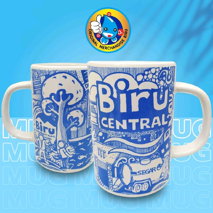 Gambar Gelas Minum Kopi Teh / Mug Jumbo Cangkir Keramik Tutup Motif Keren - Original Merchandise Biru dari Air Minum Biru Kota Surabaya Tokopedia