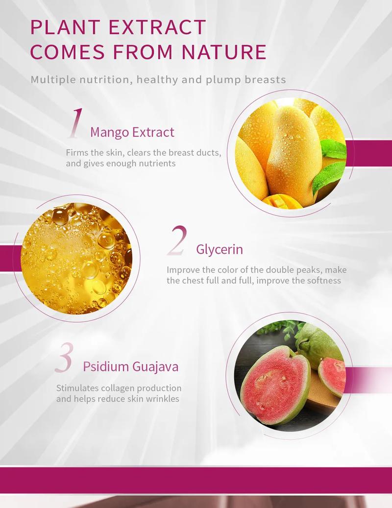 Product Introduction of New Model[LazChoice]  RtopR Mango Breast Enlargement Cream Krim Pembesaran Payudara For Women Full Elasticity Chest Care Firming Lifting Big Bust Body Cream Breast Fast Growth Cream 3