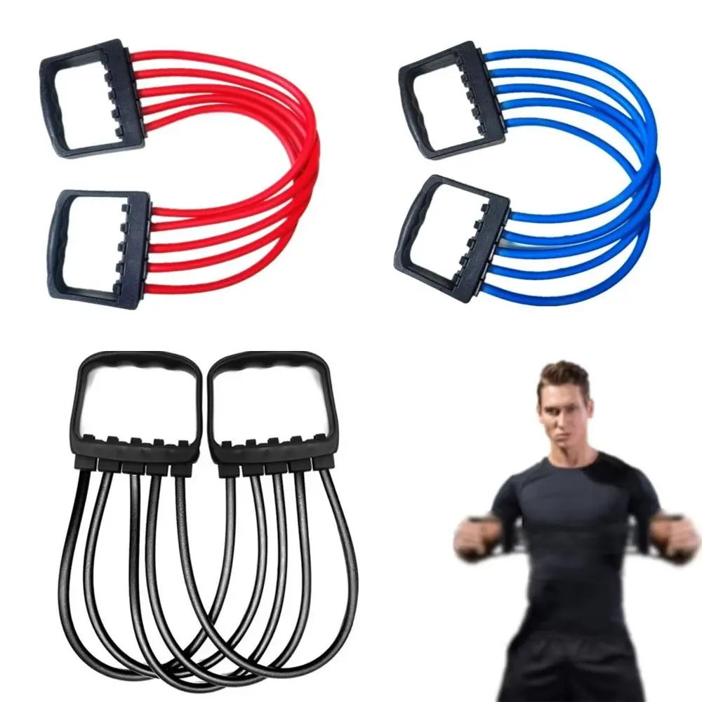 High Quality Portable Full Body Workout Set Adjustable with 5 Removable Resistance Bands Chest Expander 5 Levels Muscle Tension Rope for Pilates Push-Ups Muscle Strengthening Gym Training