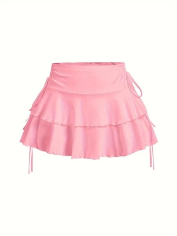 Women's Solid Ruched Skirt, Casual Fashion Short Skirt for Daily Outdoor Wear, Ladies Bottoms for Summer Valentine's Day, gift 1